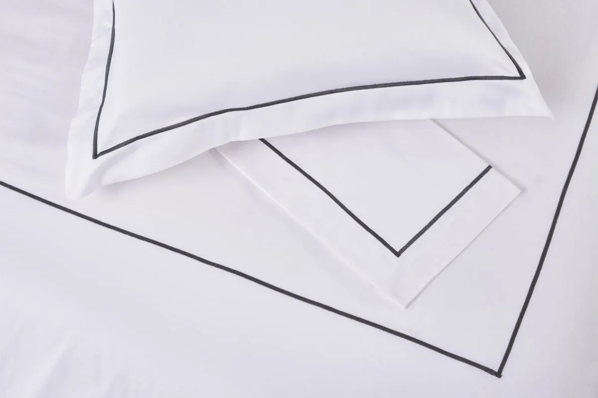 Charcoal Embroidered Duvet Cover & Sham Set
