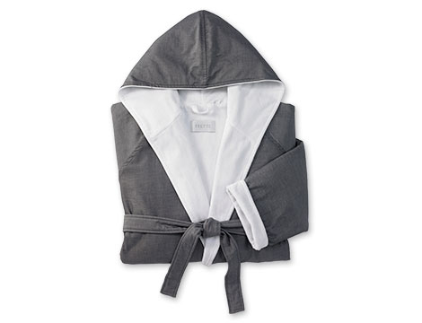 Herringbone Hooded Robe