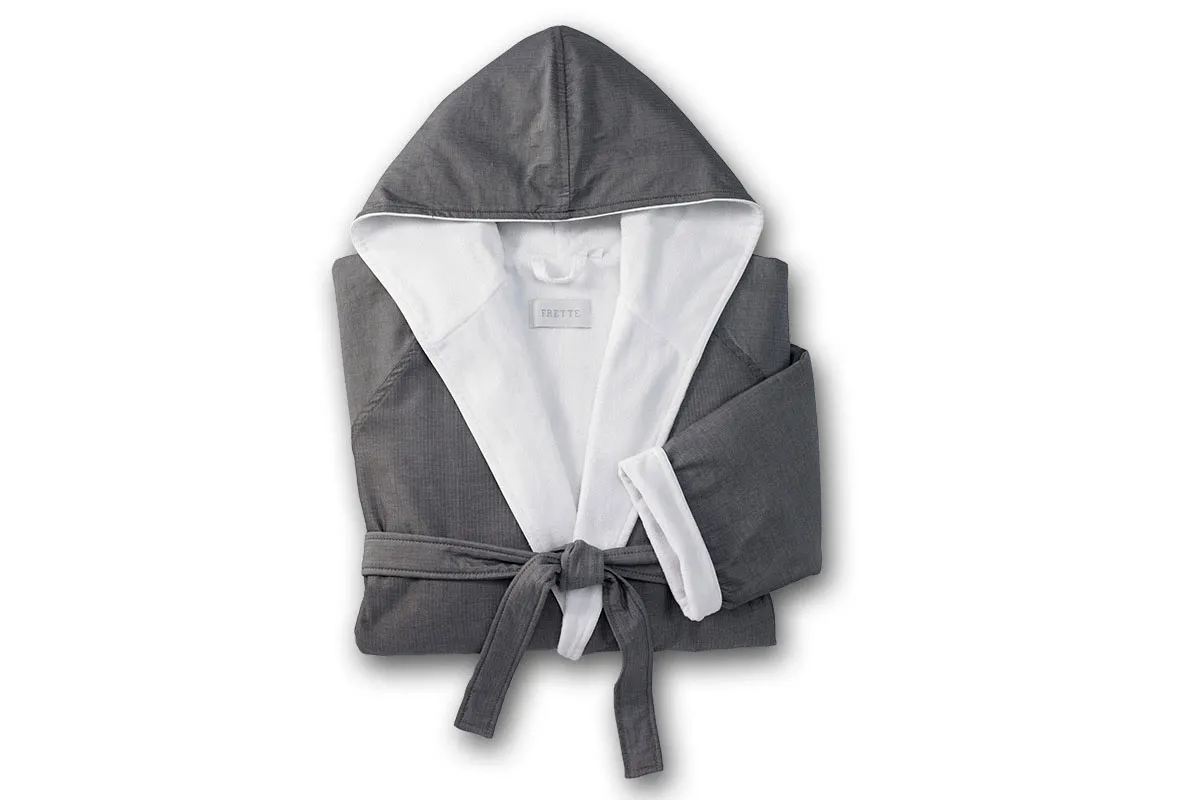 Herringbone Hooded Robe