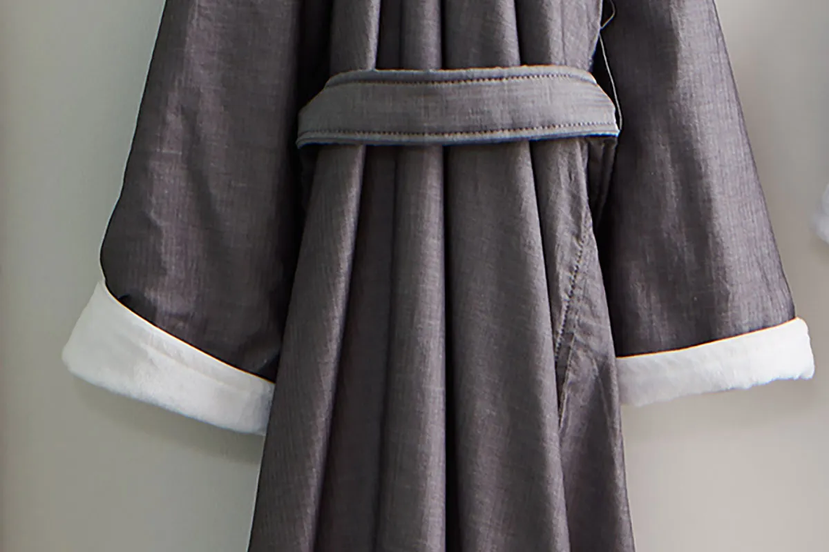 Herringbone Hooded Robe