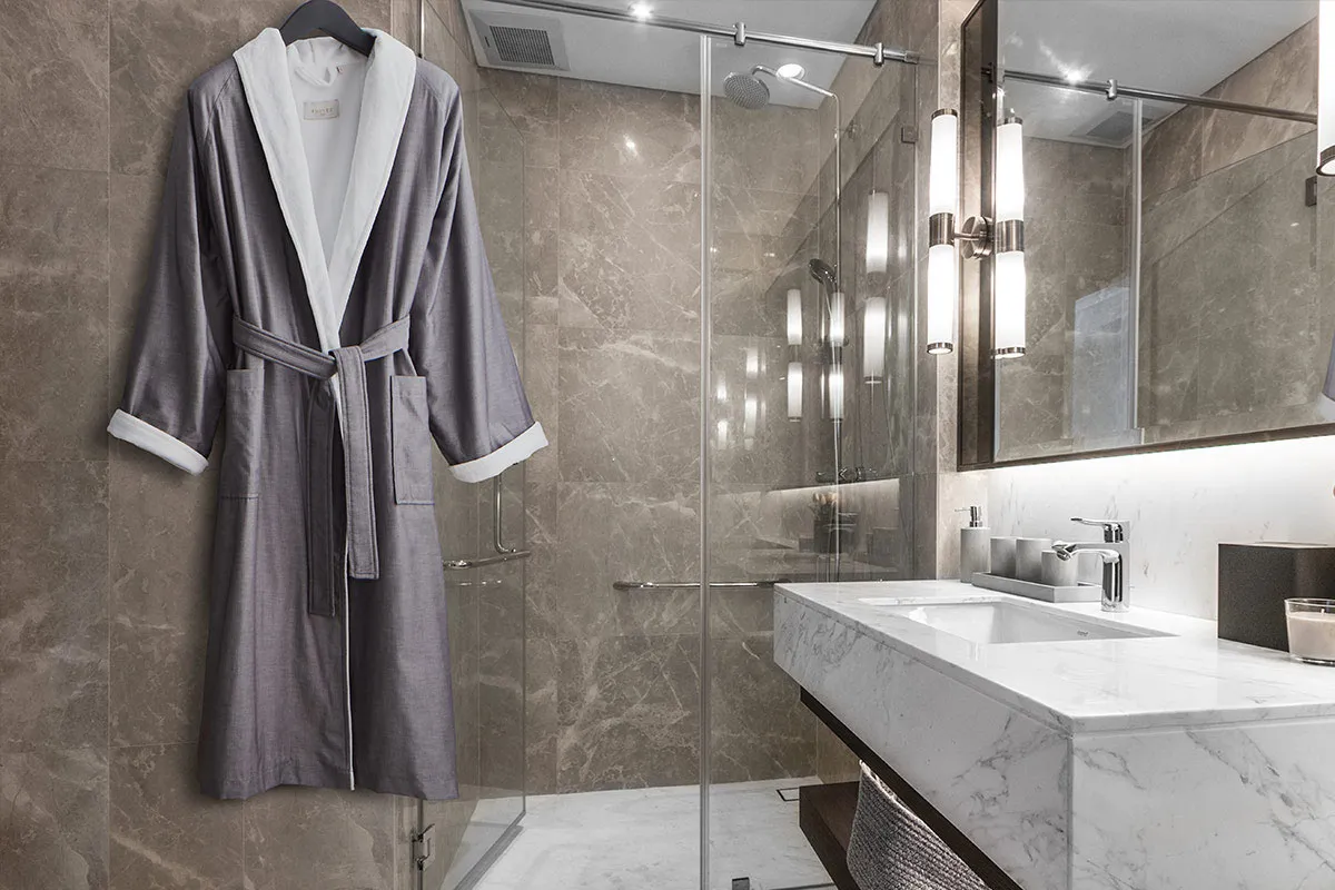 Herringbone Shawl Collar Robe