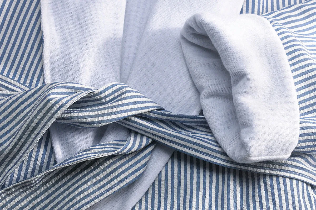 Navy Seersucker Robe