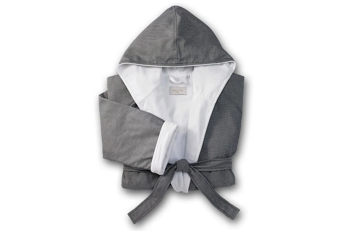 Pinstripe Hooded Robe