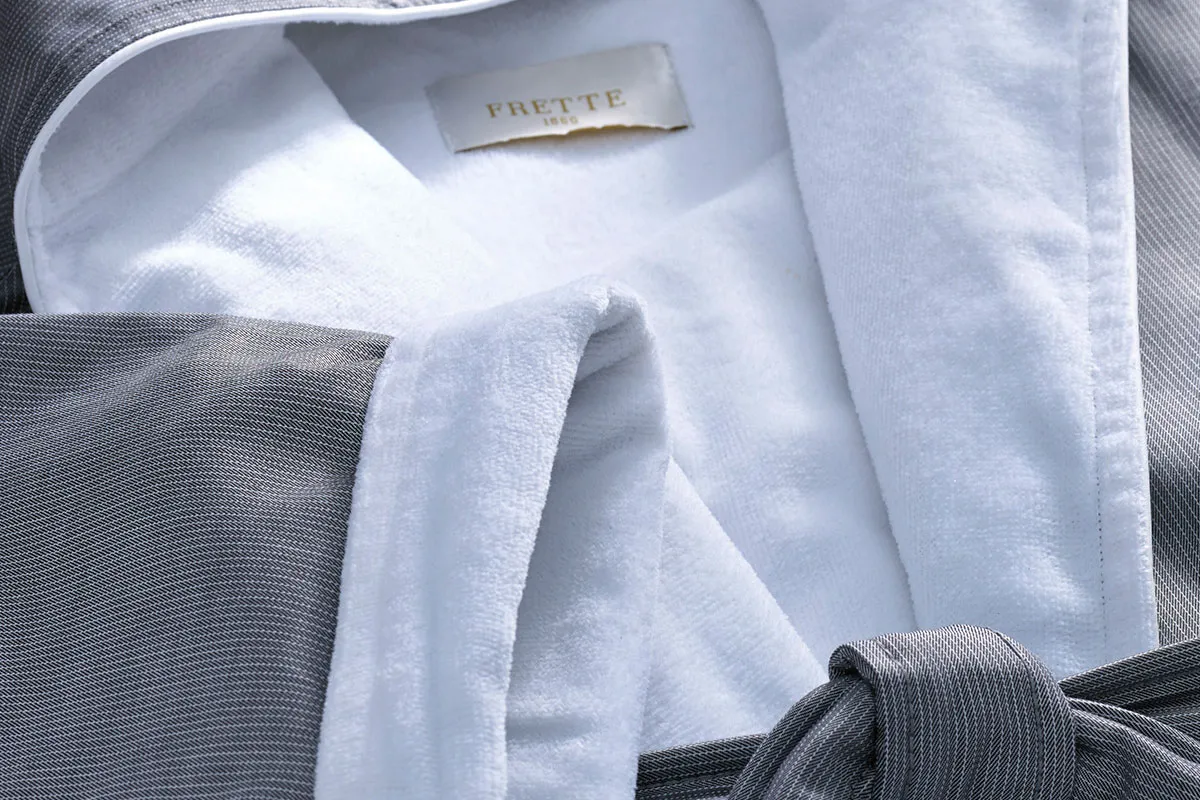 Pinstripe Hooded Robe