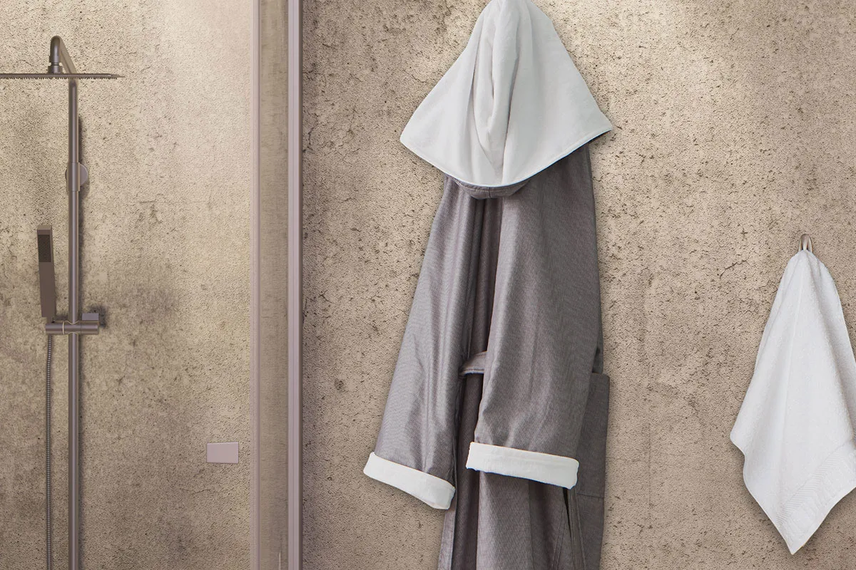 Pinstripe Hooded Robe