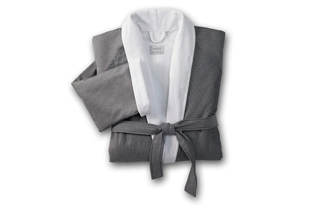Pinstripe Shawl Collar Robe