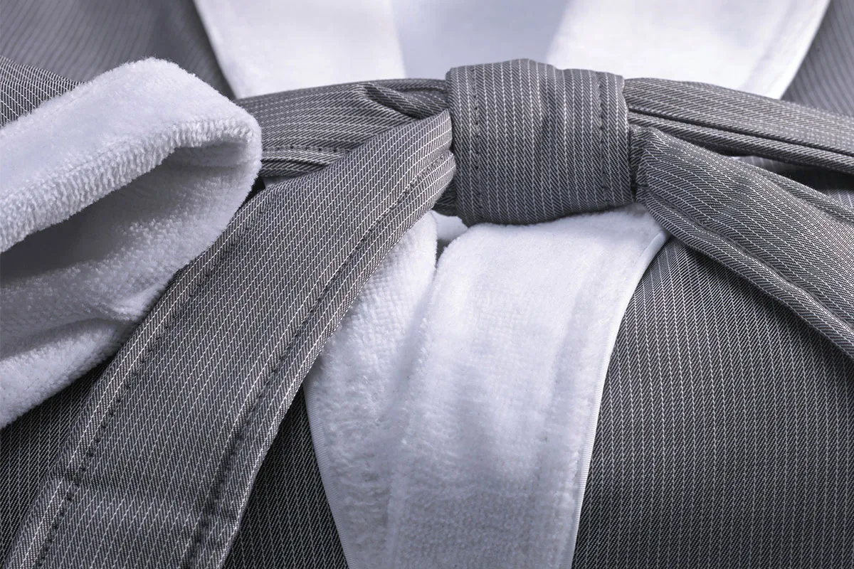 Pinstripe Shawl Collar Robe