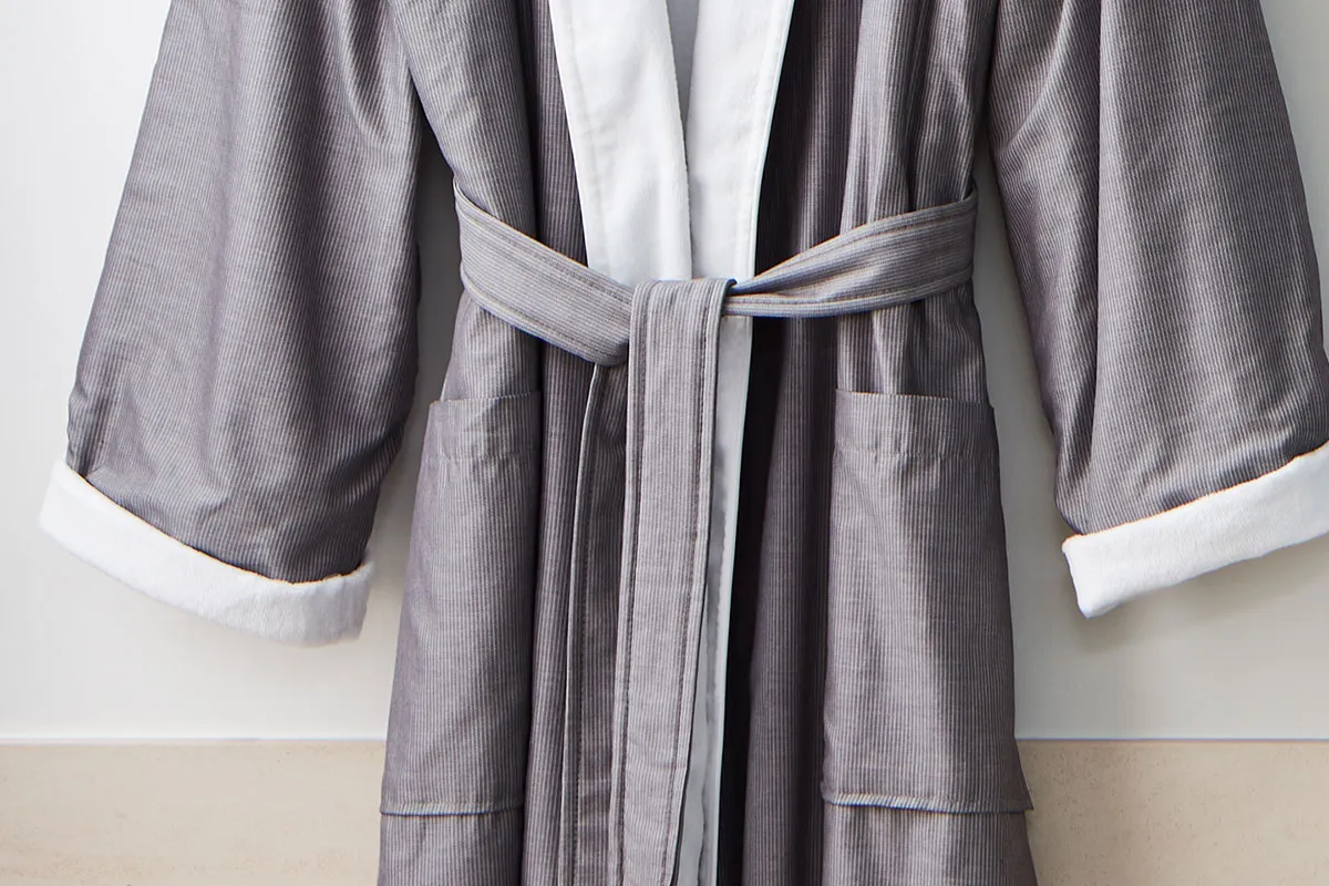 Pinstripe Shawl Collar Robe