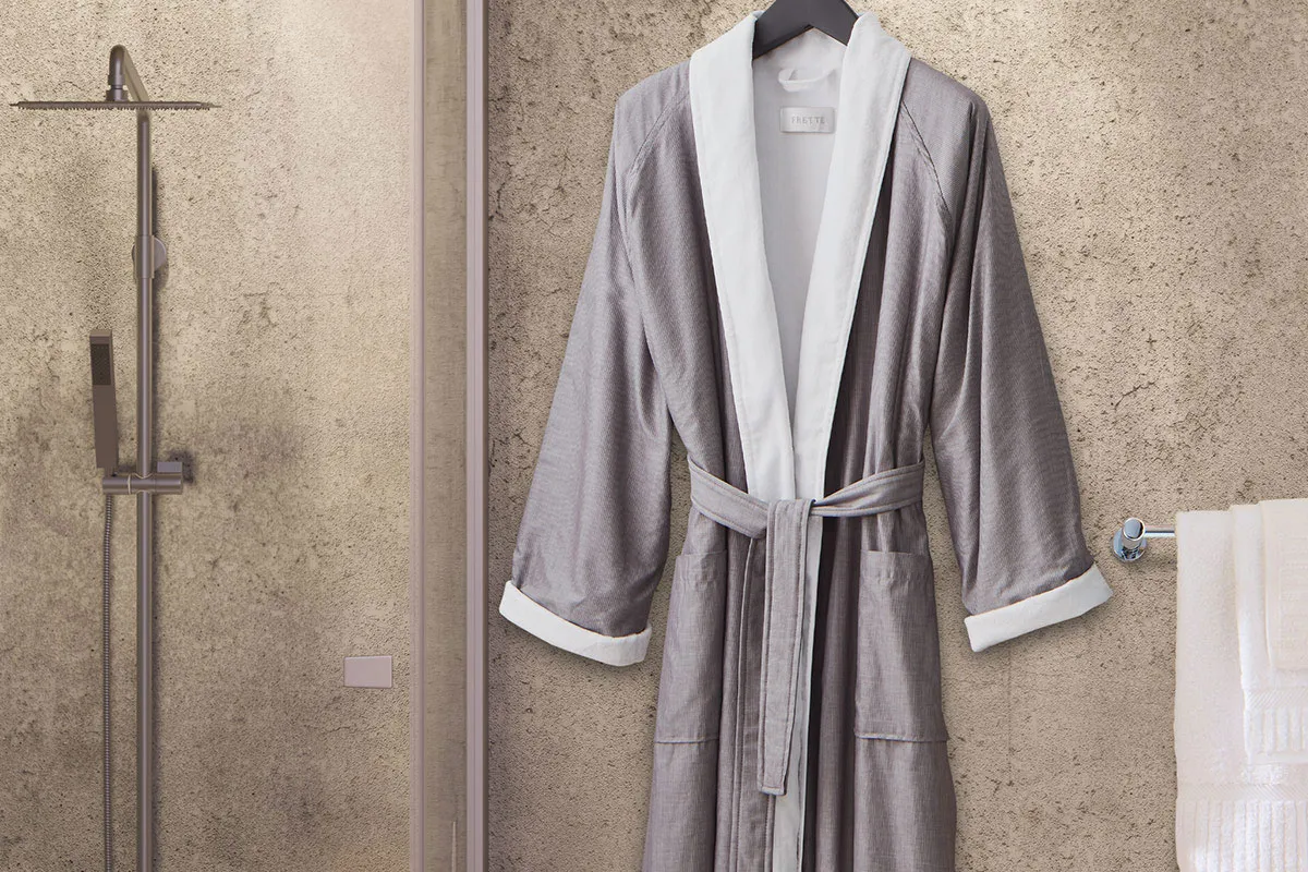 Pinstripe Shawl Collar Robe