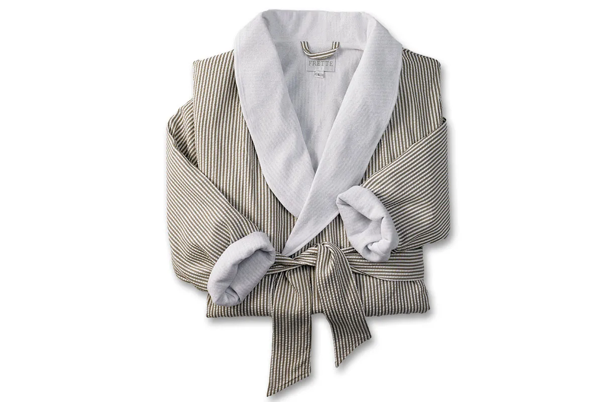 Taupe Seersucker Robe
