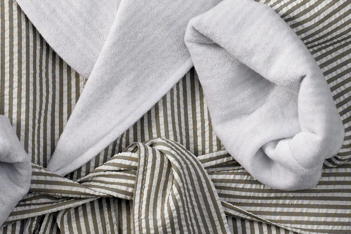 Taupe Seersucker Robe