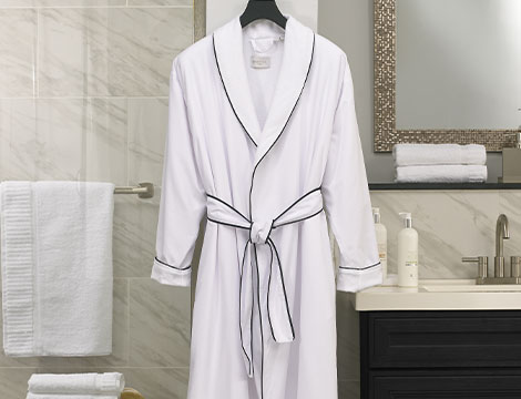 Black Trim Microfiber Robe