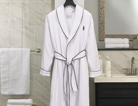 Black Trim Microfiber Robe