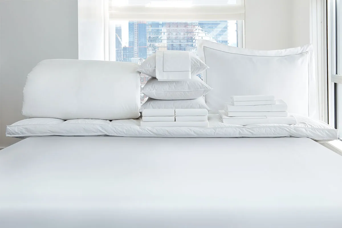 Grey Embroidered Bed & Bedding Set