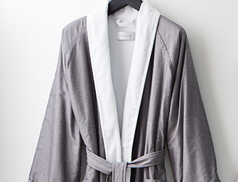 Pinstripe Shawl Collar Robe