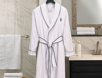 Black Trim Microfiber Robe